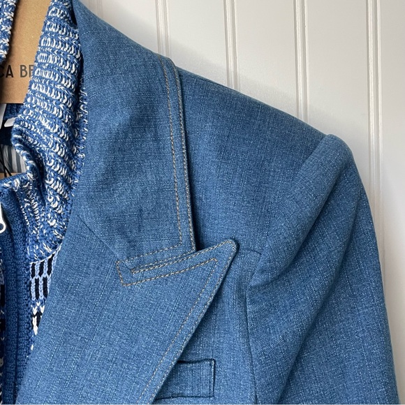 Veronica Beard Naira Jacket Cosmo Size 10 & Vivi Knit Dickey Blue Multi 00-14 - Picture 3 of 14